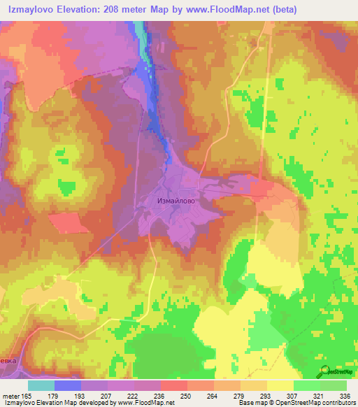 Izmaylovo,Russia Elevation Map