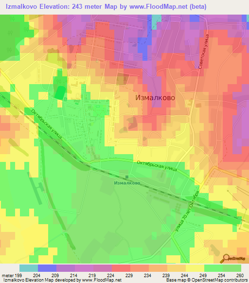 Izmalkovo,Russia Elevation Map