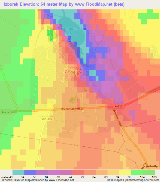 Izborsk,Russia Elevation Map