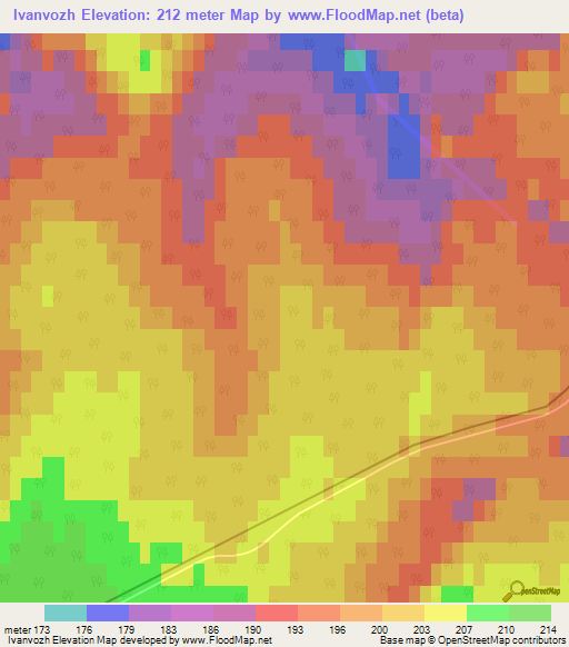 Ivanvozh,Russia Elevation Map