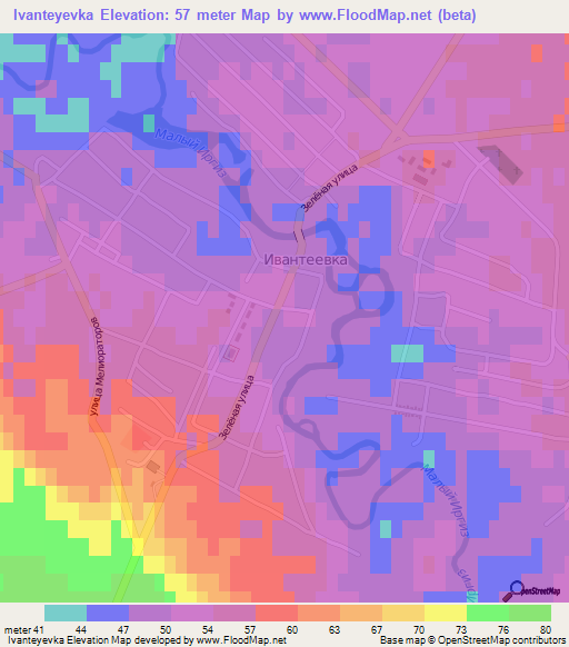 Ivanteyevka,Russia Elevation Map