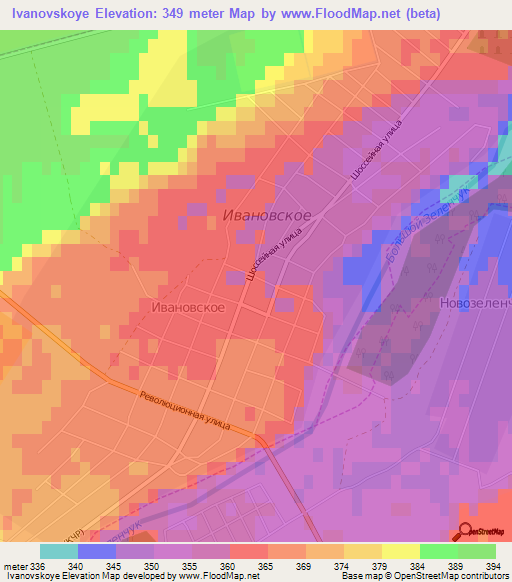 Ivanovskoye,Russia Elevation Map