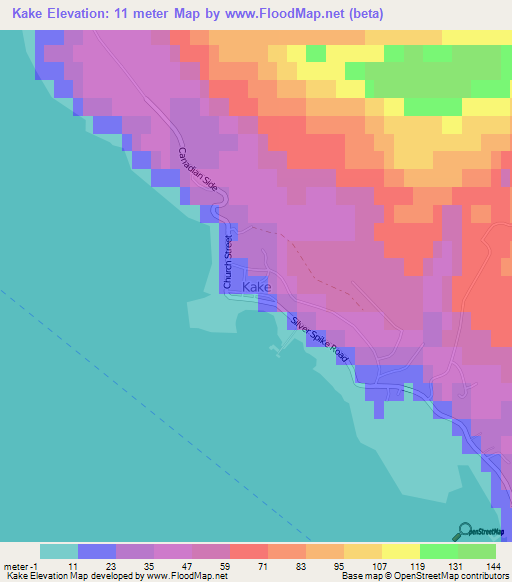 Kake,US Elevation Map