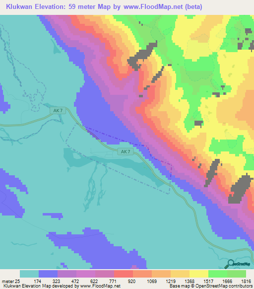 Klukwan,US Elevation Map