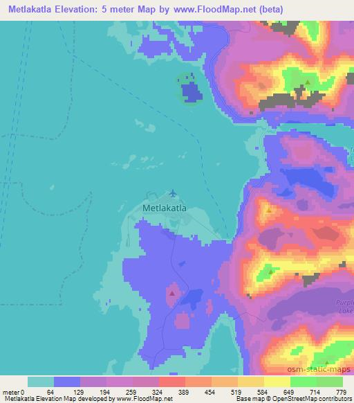 Metlakatla,US Elevation Map