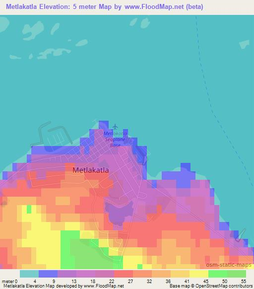 Metlakatla,US Elevation Map