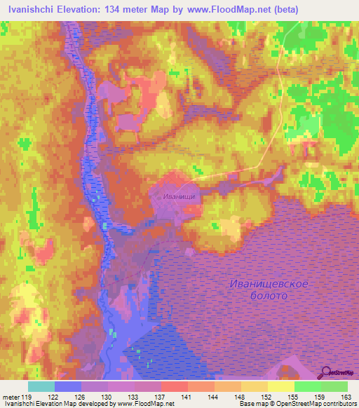 Ivanishchi,Russia Elevation Map