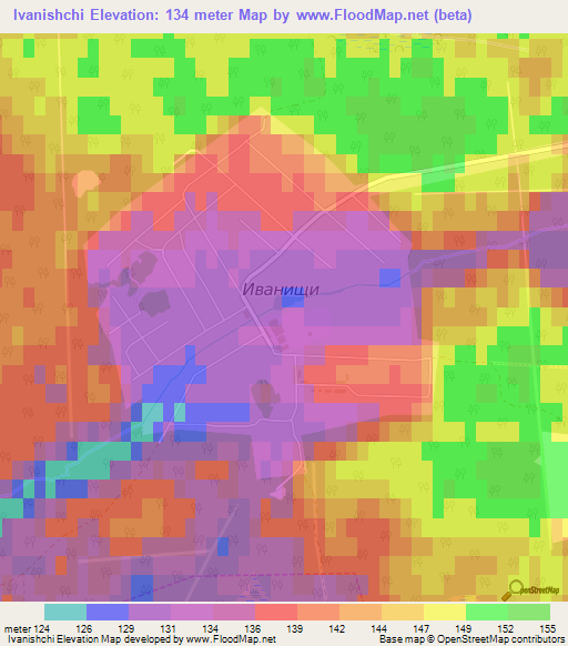 Ivanishchi,Russia Elevation Map