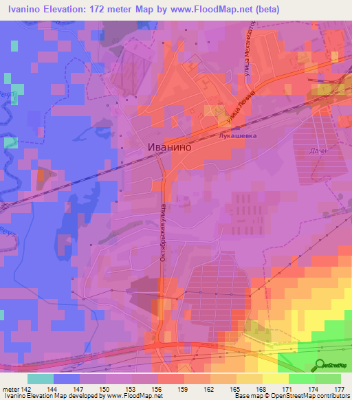 Ivanino,Russia Elevation Map