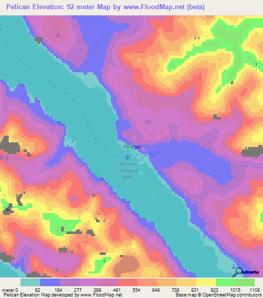 Pelican,US Elevation Map