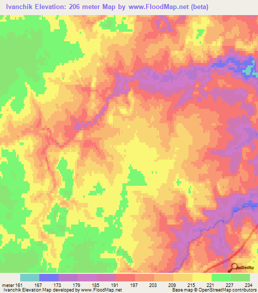 Ivanchik,Russia Elevation Map