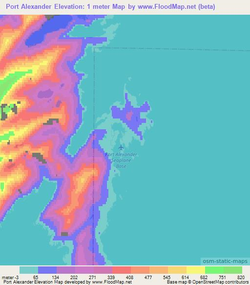 Port Alexander,US Elevation Map