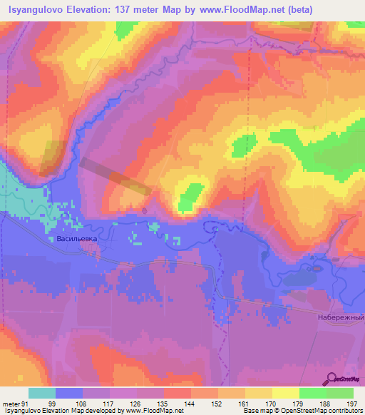 Isyangulovo,Russia Elevation Map