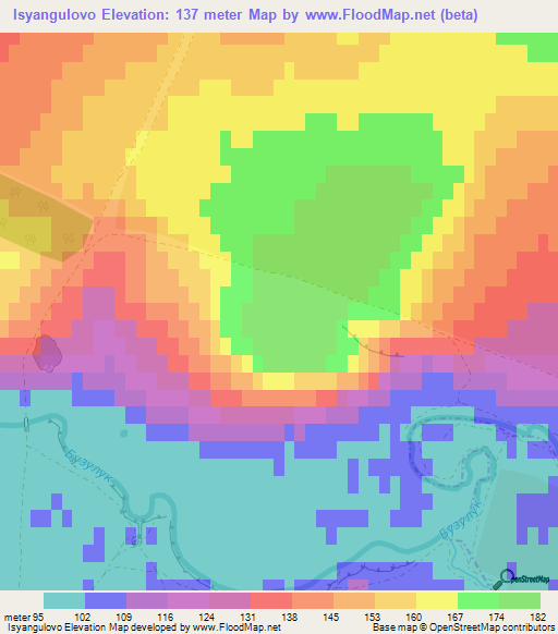 Isyangulovo,Russia Elevation Map