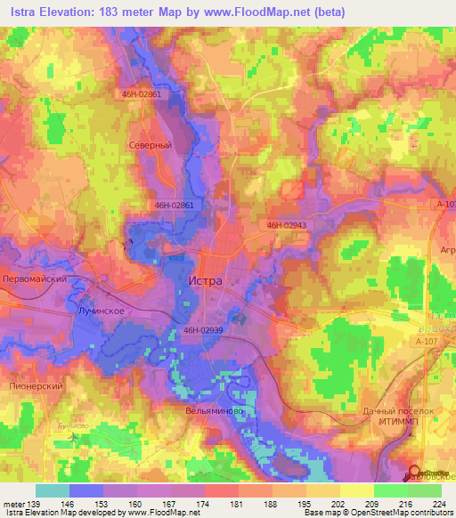 Istra,Russia Elevation Map