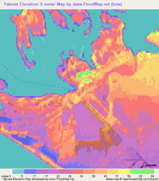 Yakutat,US Elevation Map