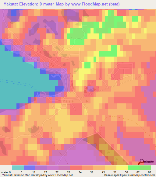 Yakutat,US Elevation Map