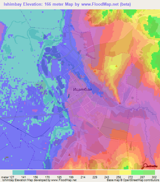 Ishimbay,Russia Elevation Map