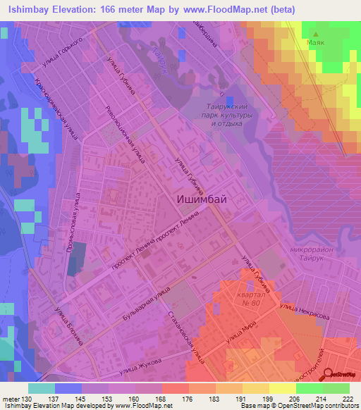 Ishimbay,Russia Elevation Map