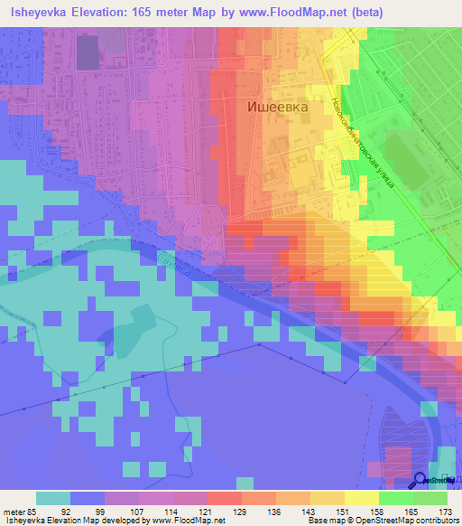 Isheyevka,Russia Elevation Map