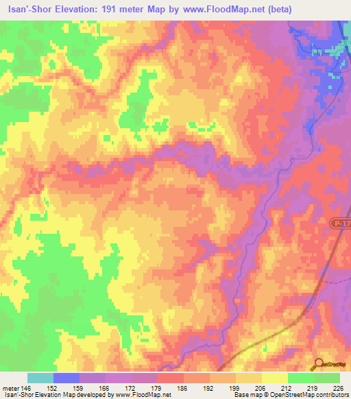 Isan'-Shor,Russia Elevation Map