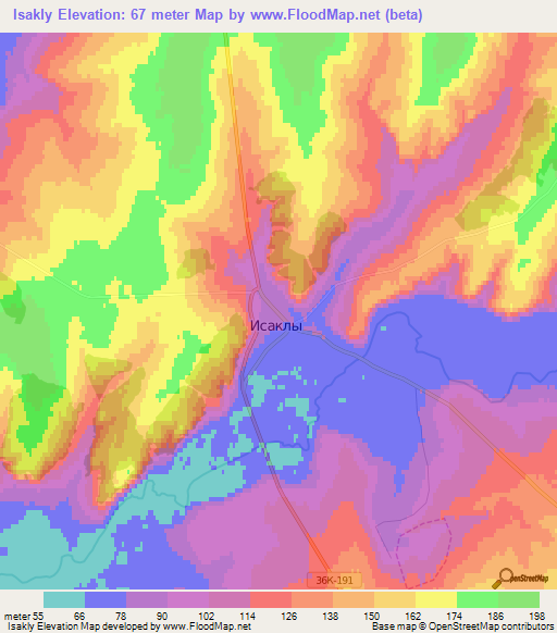 Isakly,Russia Elevation Map