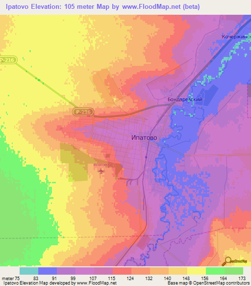 Ipatovo,Russia Elevation Map