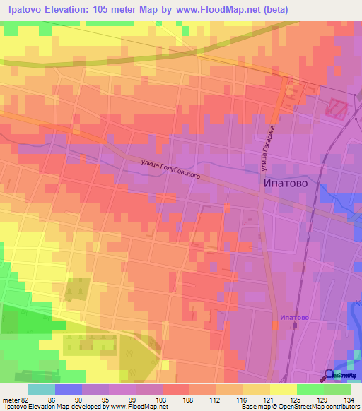 Ipatovo,Russia Elevation Map