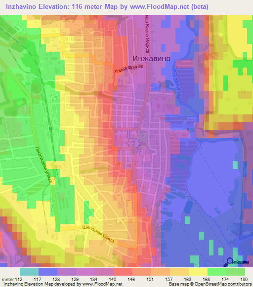 Inzhavino,Russia Elevation Map