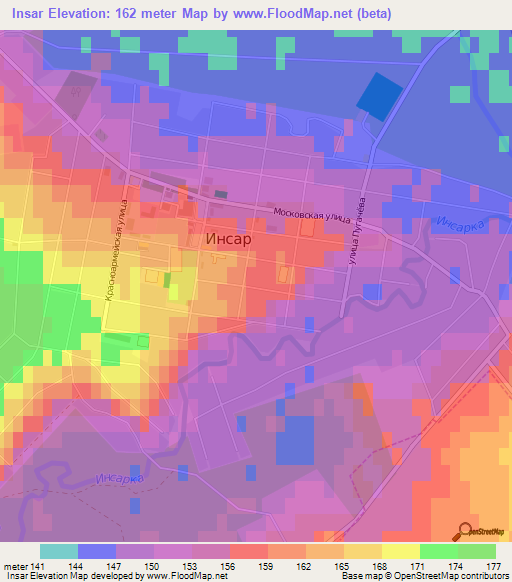 Insar,Russia Elevation Map