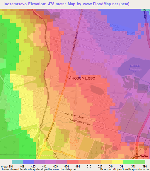 Inozemtsevo,Russia Elevation Map