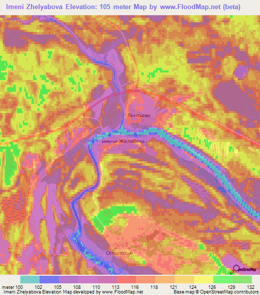 Imeni Zhelyabova,Russia Elevation Map