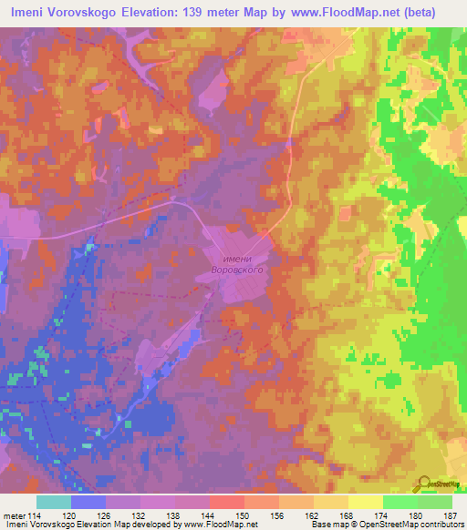 Imeni Vorovskogo,Russia Elevation Map