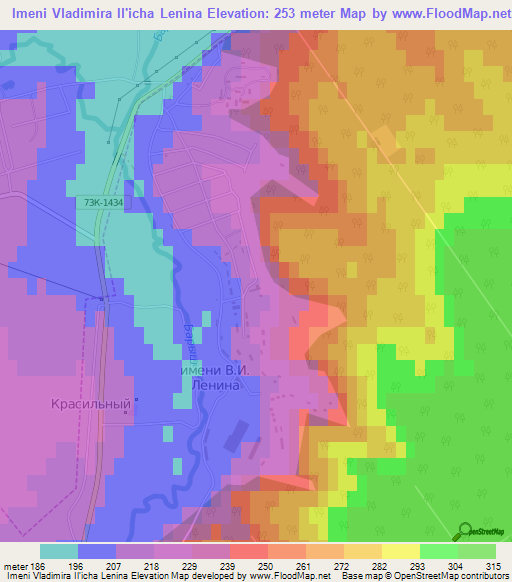 Imeni Vladimira Il'icha Lenina,Russia Elevation Map