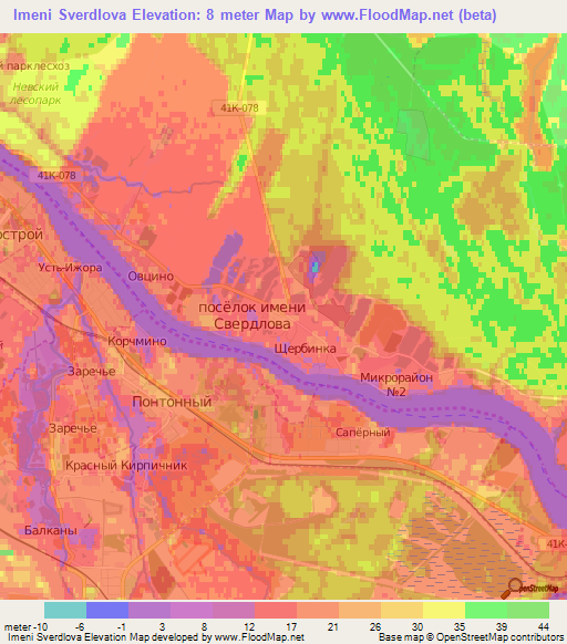 Imeni Sverdlova,Russia Elevation Map