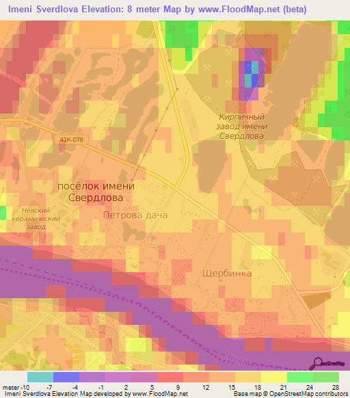 Imeni Sverdlova,Russia Elevation Map