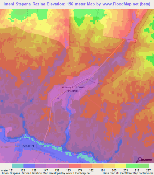 Imeni Stepana Razina,Russia Elevation Map