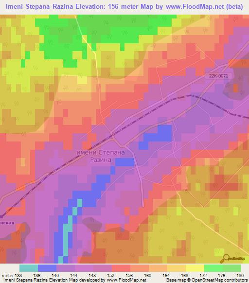 Imeni Stepana Razina,Russia Elevation Map