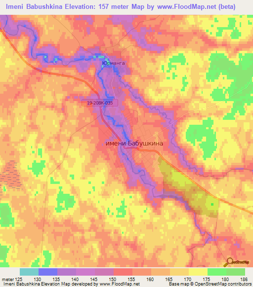 Imeni Babushkina,Russia Elevation Map