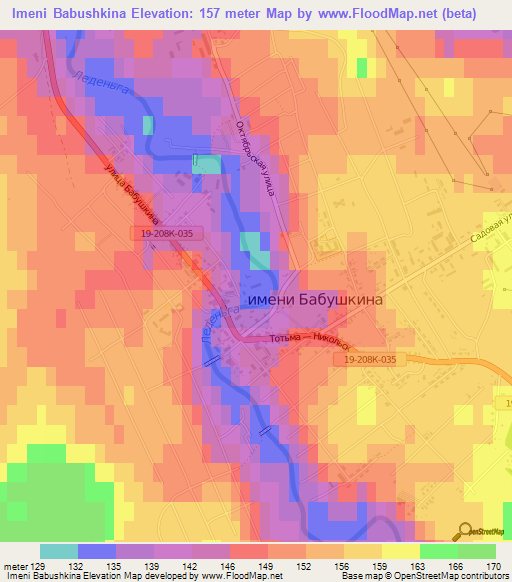 Imeni Babushkina,Russia Elevation Map