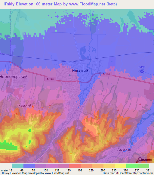 Il'skiy,Russia Elevation Map