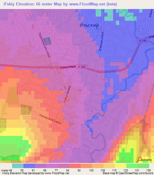 Il'skiy,Russia Elevation Map
