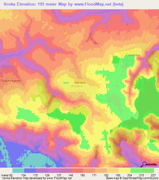 Ilovka,Russia Elevation Map