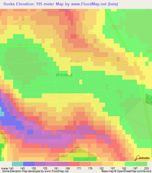 Ilovka,Russia Elevation Map