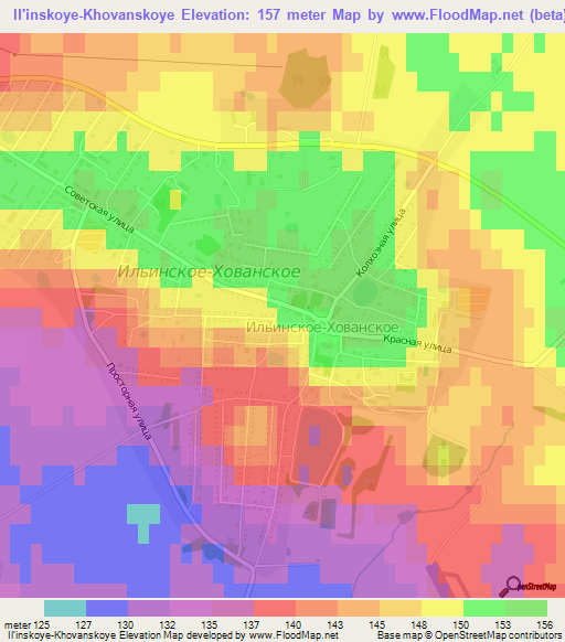 Il'inskoye-Khovanskoye,Russia Elevation Map