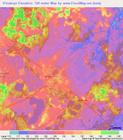 Il'inskoye,Russia Elevation Map