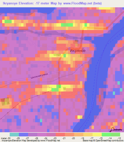 Ikryanoye,Russia Elevation Map