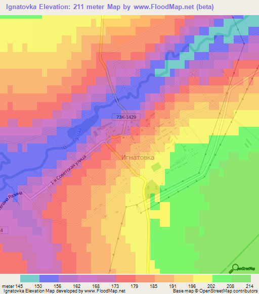 Ignatovka,Russia Elevation Map