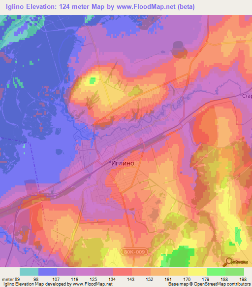 Iglino,Russia Elevation Map