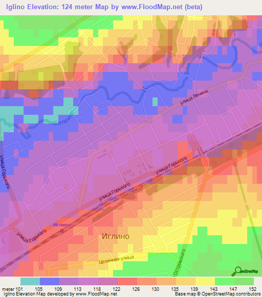 Iglino,Russia Elevation Map